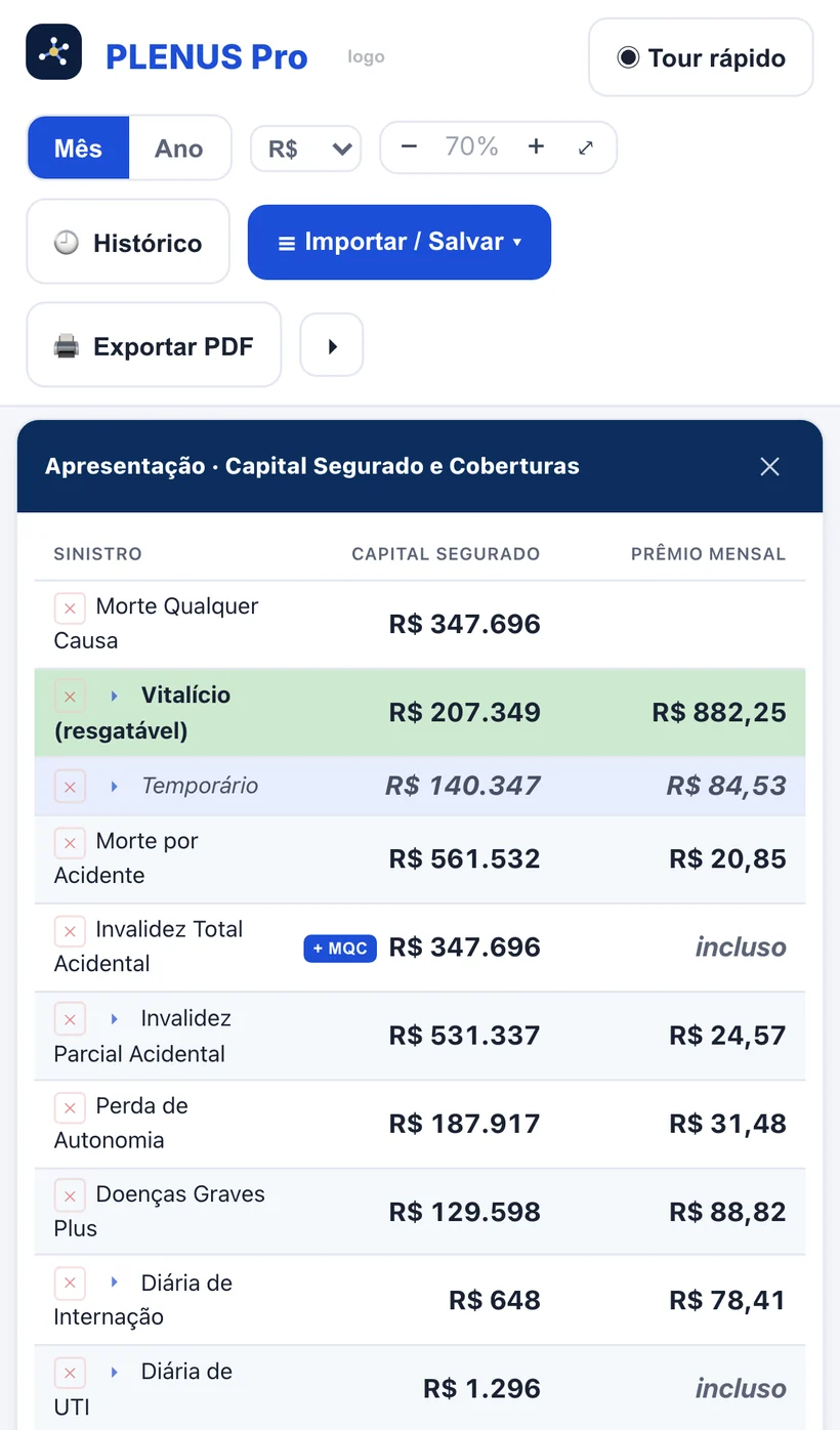 A apresentação do estudo aberta no celular