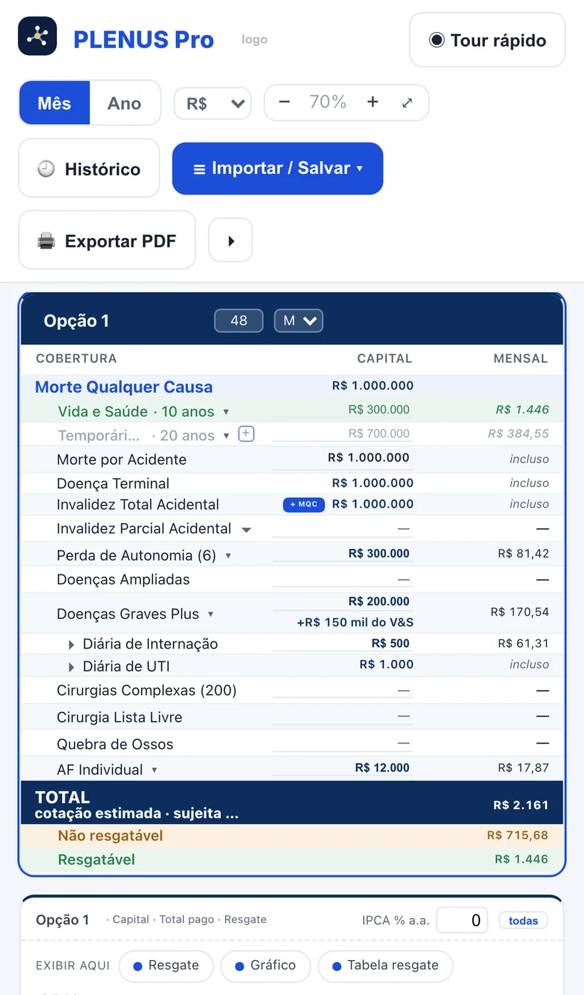 Plano novo sendo montado no celular